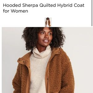 New in Bag - Hooded Sherpa Quilted Hybrid Coat for Women from Old Navy